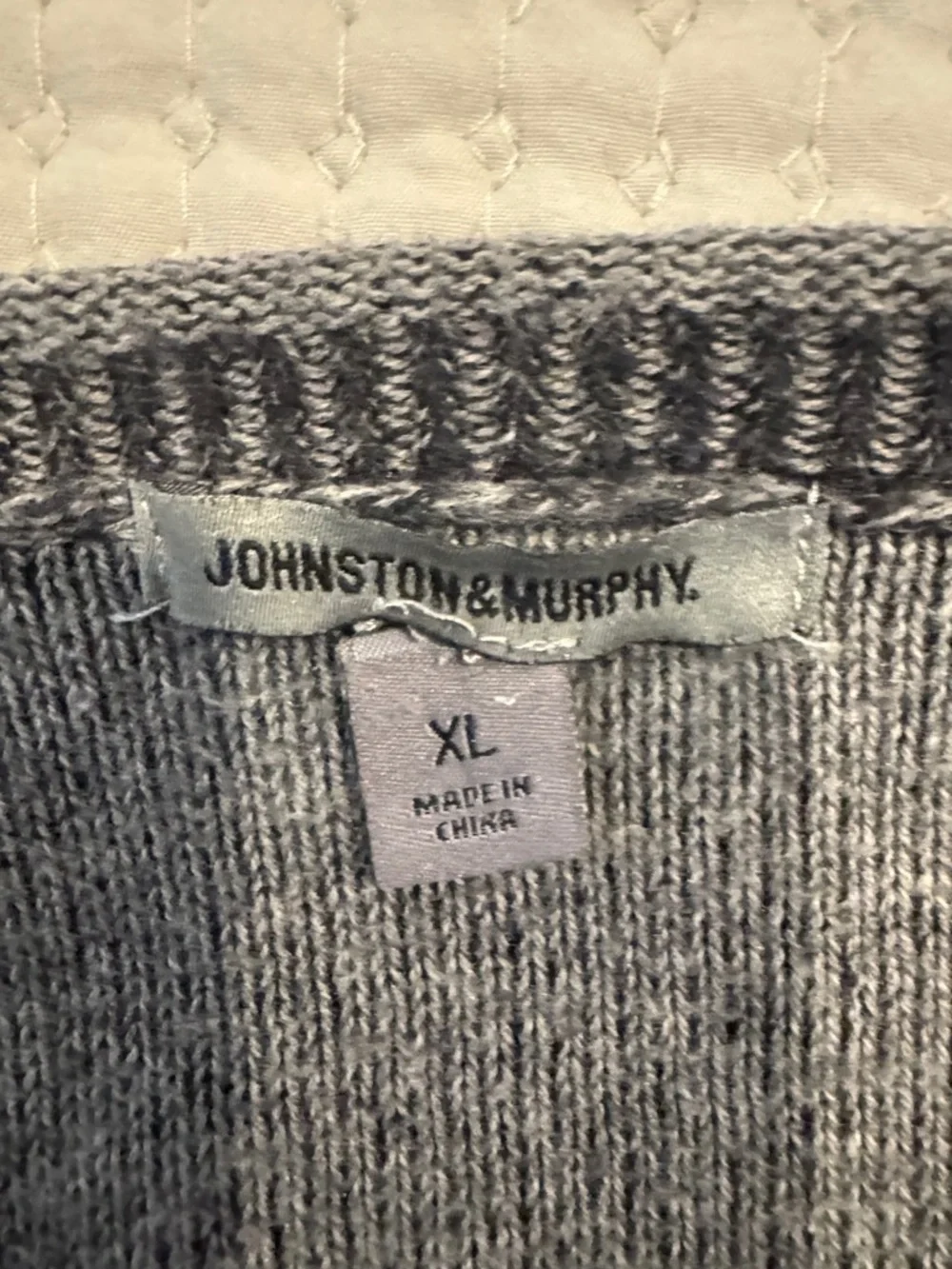 Johnston & Murphy Charcoal V-Neck Sweater with Contrast Stitching #casualwear - Picture 4 of 4